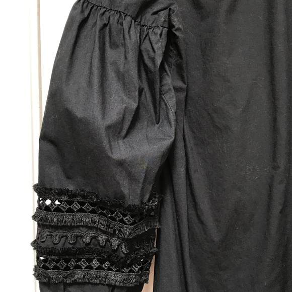 Who What Wear blk cotton dress w/ openwork sleeves - Picture 4 of 8